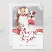 メリー明るい | Dachshundクリスマスセーター写真 シーズンカード (正面)