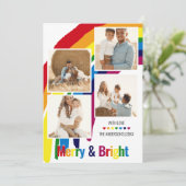 メリー明るい | Rainbow Hopeフォトクリスマス シーズンカード (スタンド正面)