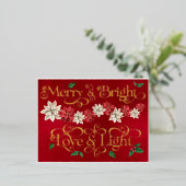 メリー明るく、愛と光 箔シーズンポストカード (立ち正面)