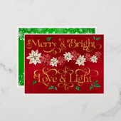 メリー明るく、愛と光 箔シーズンポストカード (正面/裏面)