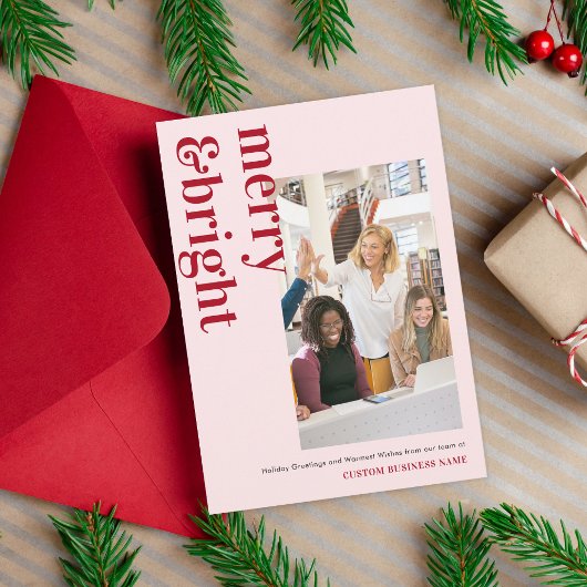 メリー明モダンるいピンクの赤チーム写真事業 シーズンカード