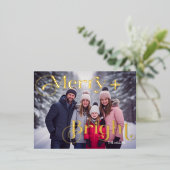 メリー明モダンるい1ミニマル枚の写真カラフル 箔シーズンポストカード (立ち正面)