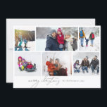 メリー書スエレガントクリスマス6 Photo Collage シーズンカード<br><div class="desc">聖降誕祭書エレガント | 6フォトコラージュのホリデーカード前面エレガントに6枚の家族写真のコラージュが貼られ、背面に3枚の写真、背景にカスタム文字と写真が収められている。</div>