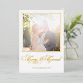 メリー書結婚したエレガント写真 箔シーズンカード (立ち正面)