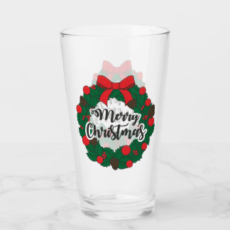 メリー最高のクリスマスのステッカーGlass Cup タンブラーグラス