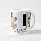 メリー最高のスクリスマスのパパへ3フォトブラック ジャンボコーヒーマグカップ (正面右)