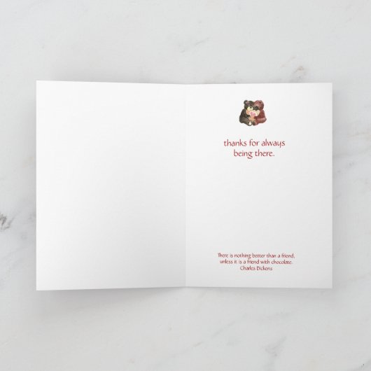 メリー最高のスクリスマス友だちテディベアハグ シーズンカード (内部)