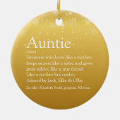 メリー最高のスクリスマス叔母、叔母の定義金ゴールド セラミックオーナメント (裏面)