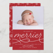 メリー生まれたばかりの初めてのクリスマスの誕生のお知らせ シーズンカード (正面/裏面)