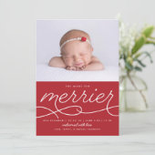 メリー生まれたばかりの初めてのクリスマスの誕生のお知らせ シーズンカード (スタンド正面)