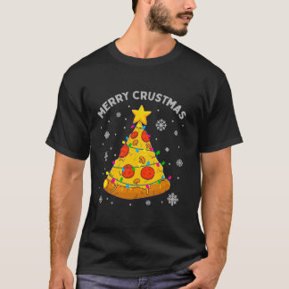メリー甲殻類おもしろいピザクリスマスツリークリスマスホール Tシャツ