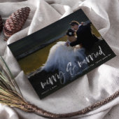 メリー白結婚した文字フォトホリデー葉書 ポストカード