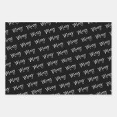 メリー白黒モダンギフトミニマル ラッピングペーパーシート (正面2)