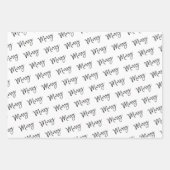 メリー白黒モダンギフトミニマル ラッピングペーパーシート (正面)