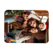 メリー瞬間：パーソナライズされたクリスマスフォトカード マグネット (横)