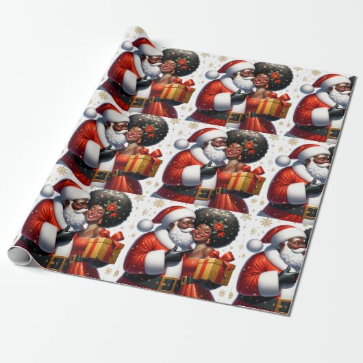 メリー瞬間:休暇お洒落抱擁 – Wra ラッピングペーパー (アンロールド)