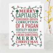 メリー祝日の異教の破損、サンタ・ギフトT カード (黄色い花)