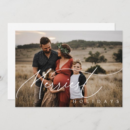 メリー祝日モダン書道の写真 シーズンカード (正面/裏面)