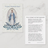 メリー神聖なカードへの求愛/婚約の祈りの言葉 名刺 (正面/裏面)