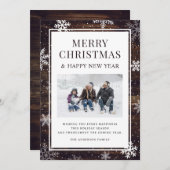 メリー素朴クリスマスのスノーフレーク写真 シーズンカード (正面/裏面)