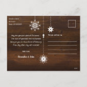 メリー素朴クリスマスの国スノーフレーク・ウッド シーズンポストカード (裏面)