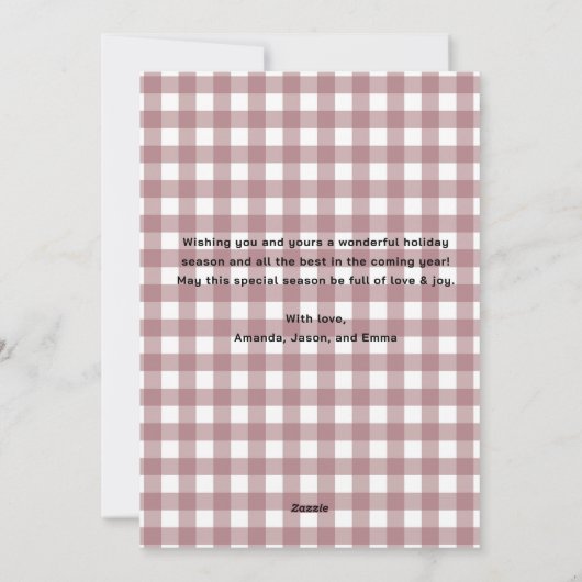 メリー素朴クリスマスの手引きレッドボウ シーズンカード (裏面)