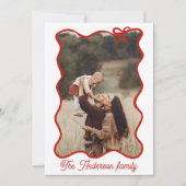 メリー素朴クリスマスの手引きレッドボウ シーズンカード (正面)