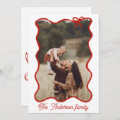 メリー素朴クリスマスの手引きレッドボウ シーズンカード (正面/裏面)