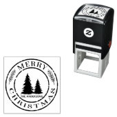メリー素朴クリスマスの木のカスタム住所 セルフインキングスタンプ (インサイチュ)