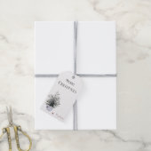 メリー素朴クリスマスの水色の木 ギフトタグ (より糸付き)