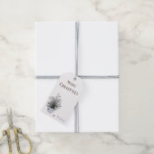 メリー素朴クリスマスの水色の木 ギフトタグ (より糸付き)