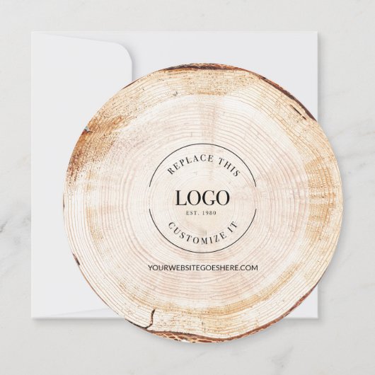 メリー素朴クリスマスの葉のビジネスのロゴ 招待状 (裏面)