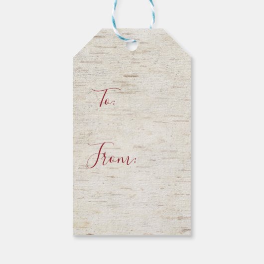 メリー素朴クリスマススクリプトリース樺の木樹皮 ギフトタグ (裏面)