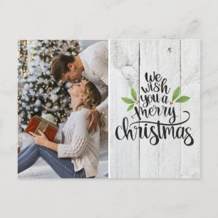 メリー素朴クリスマスタイポグラフィ写真 シーズンポストカード