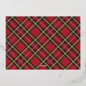 メリー素朴クリスマスタータンチェックプレイドホリデーフォト 箔シーズンカード (裏面)