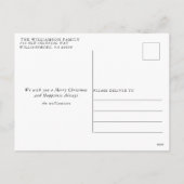 メリー素朴クリスマスツリーウッドレッドトラック2写真 シーズンポストカード (裏面)