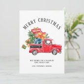 メリー素朴クリスマスツリーヴィンテージレッドトラック名 シーズンカード (スタンド正面)