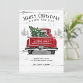 メリー素朴クリスマスツリーヴィンテージレッドトラック名 シーズンカード (スタンド正面)