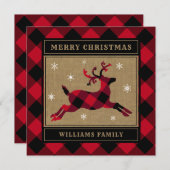 メリー素朴クリスマストナカイレッドバッファロープレイド シーズンカード (正面/裏面)