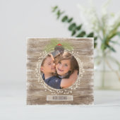 メリー素朴クリスマスパインブランチ&ウッド2フォト シーズンカード (スタンド正面)