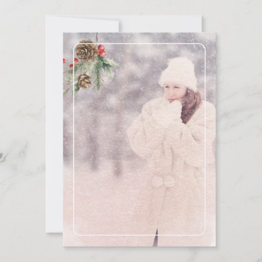 メリー素朴クリスマスピンクのトラック1枚の写真 シーズンカード (正面)