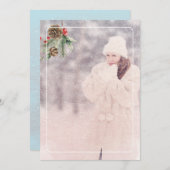 メリー素朴クリスマスピンクのトラック1枚の写真 シーズンカード (正面/裏面)