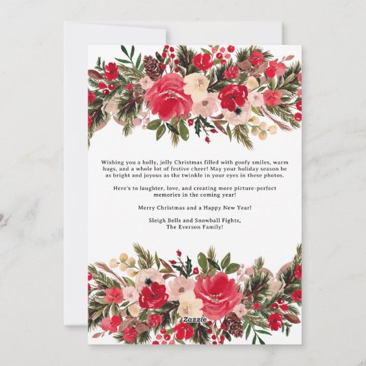 メリー素朴クリスマスフローラの水色 シーズンカード (裏面)