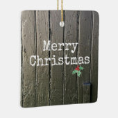 メリー素朴クリスマスホリーフォトホースバーンファーム セラミックオーナメント (右)