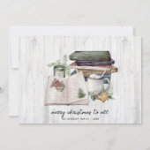 メリー素朴クリスマスホワイトウッドの水色 シーズンカード (正面)