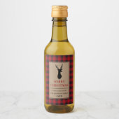 メリー素朴クリスマスレッドプレイドクラフトミニ ワインラベル (正面)