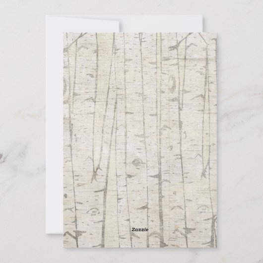 メリー素朴クリスマス中立樺の木写真 シーズンカード (裏面)