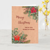 メリー素朴クリスマス休暇 カード (黄色い花)