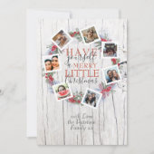 メリー素朴クリスマス写真植物学リース シーズンカード (正面)