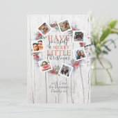 メリー素朴クリスマス写真植物学リース シーズンカード (スタンド正面)